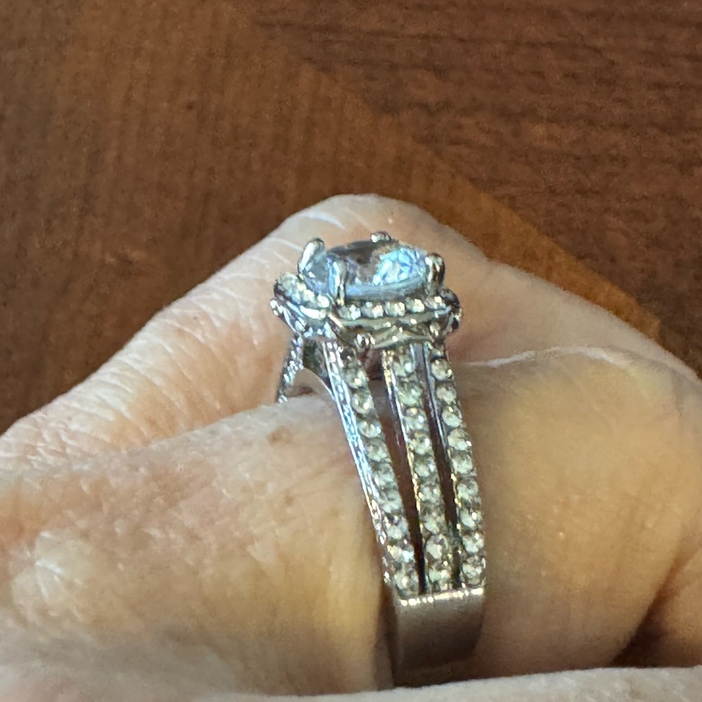 Stunning Brilliant Cubic Zirconia, Triple Band, Luxury, Glam, Engagement Ring - Picture 9 of 10